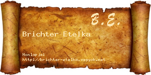 Brichter Etelka névjegykártya